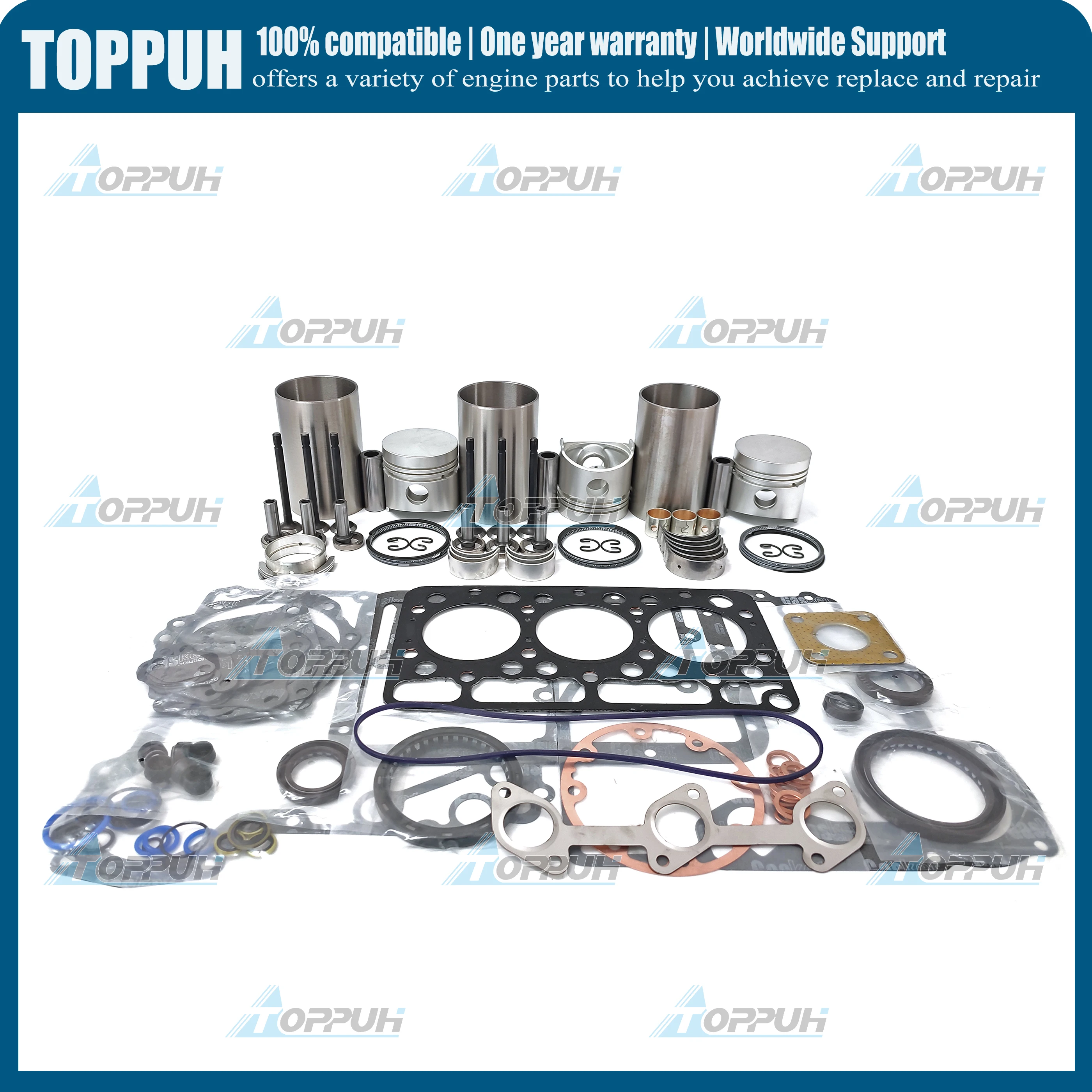 

Agricultural, Construction Spare Parts Engine Overhaul Rebuild Kit For Kubota D750 Engine