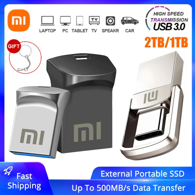 Xiaomi Original USB3.1 U Disk Mini Metal Pen Drive 512GB 1TB 2TB High Speed USB Flash Drive JumpDrive Memoria USB Free Shipping