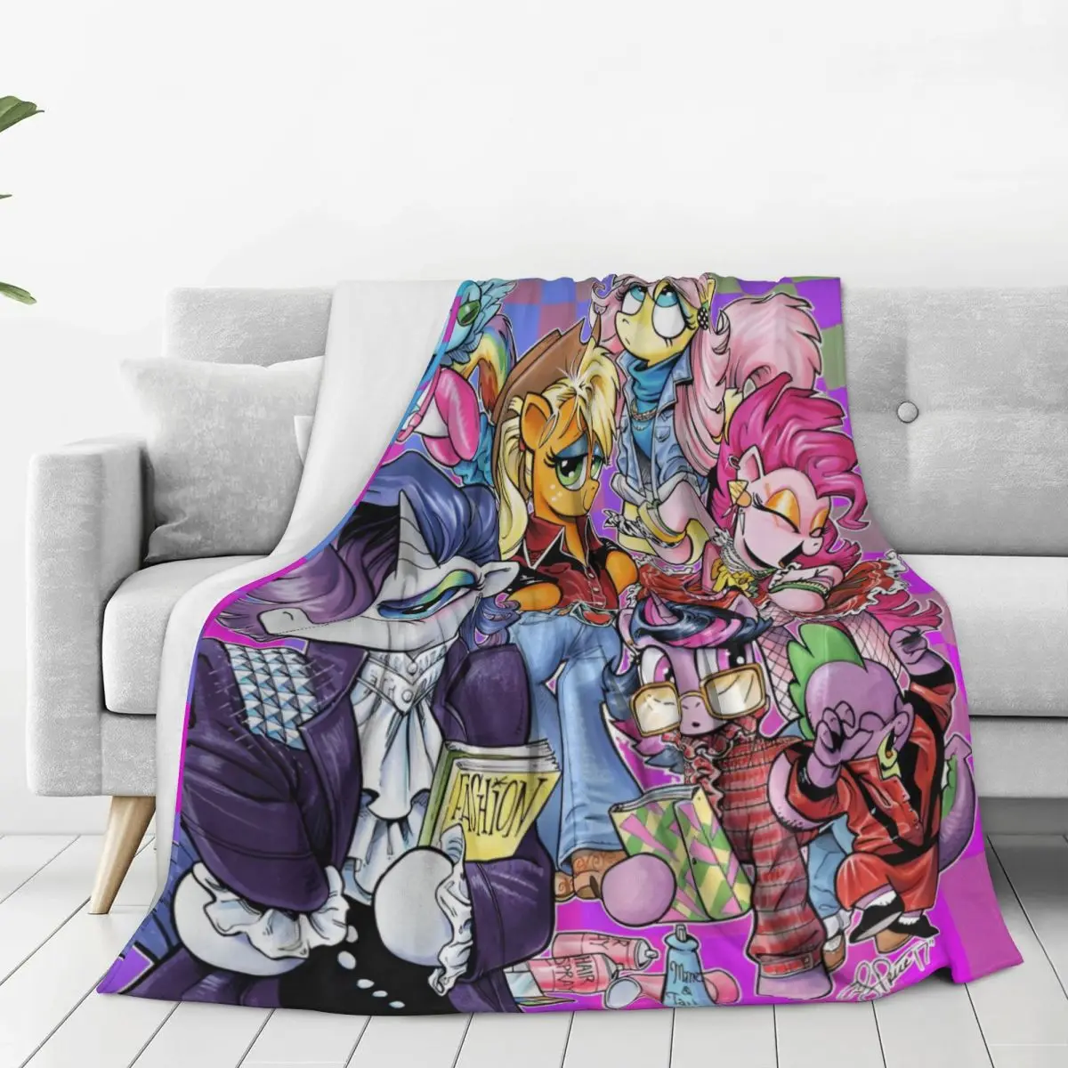 My Little Pony Cute (5)-bayingimg Flannel Blanket Super Soft Throw Blanket for Outdoor Decorative Funny Bedspread Sofa Bed Cover