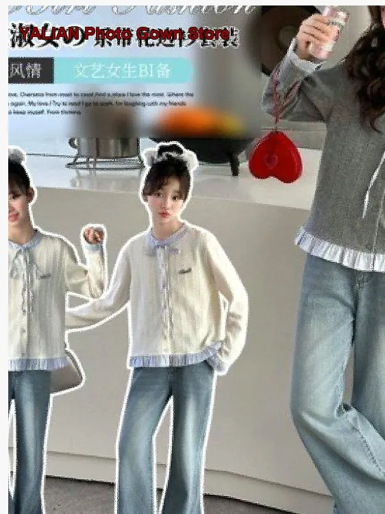 Girls Knit Vest Kids Spring Autumn Thin Elegant Lady