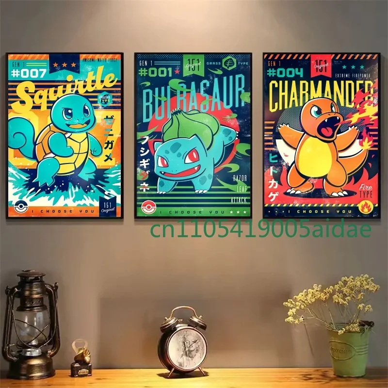 

Pokemon Japenese Anime Pikachu Poster Hd Canvas Paintings Prints Home Decoration for Living Room Poster Canvas Wall Decorative
