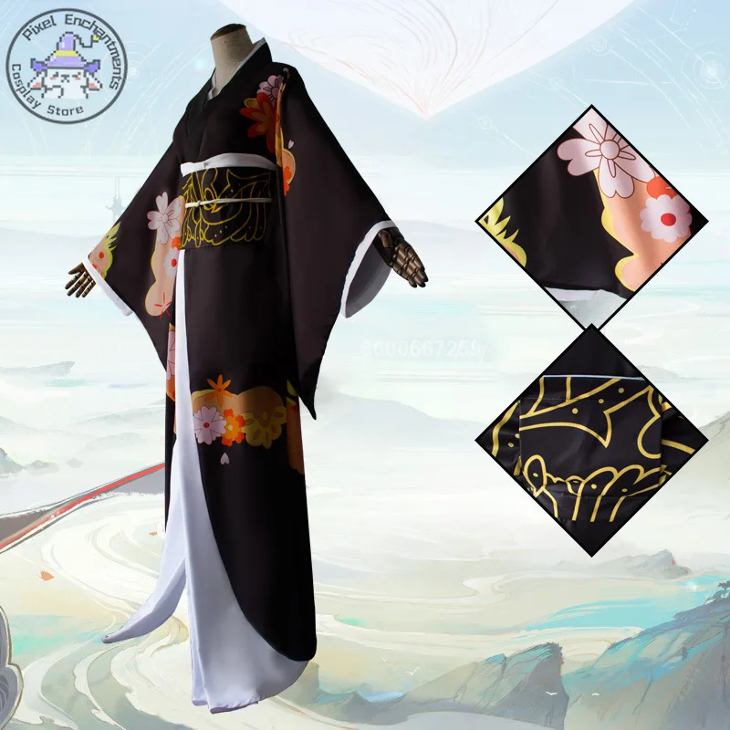 Kimetsu No Yaiba Anime Kibutsuji Muzan Cosplay Costume Demon Slayer Role Play Women Kimono Uniforms Clothes Wig Dresses