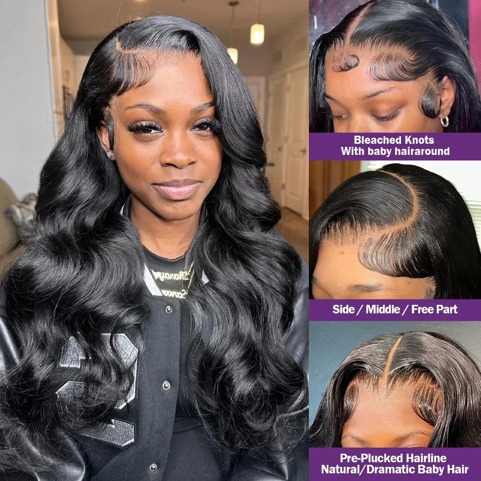 Wiggogo 30 40 Inch Loose Body Wave 13X6 Hd Lace Frontal Wig 13X4 Transparent Lace Front Brazilian Preplucked 100% Human Hair Wig