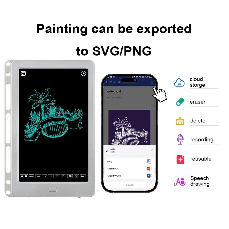 لوحة رسم يدوية ذكية من Ai متصلة بالهاتف المحمول ولوحة الكتابة اليدوية الإلكترونية #4