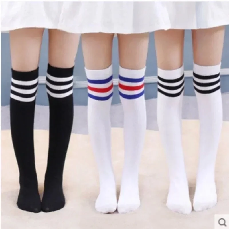 Autumn Kids Knee High Long Sport Socks School Students Girls