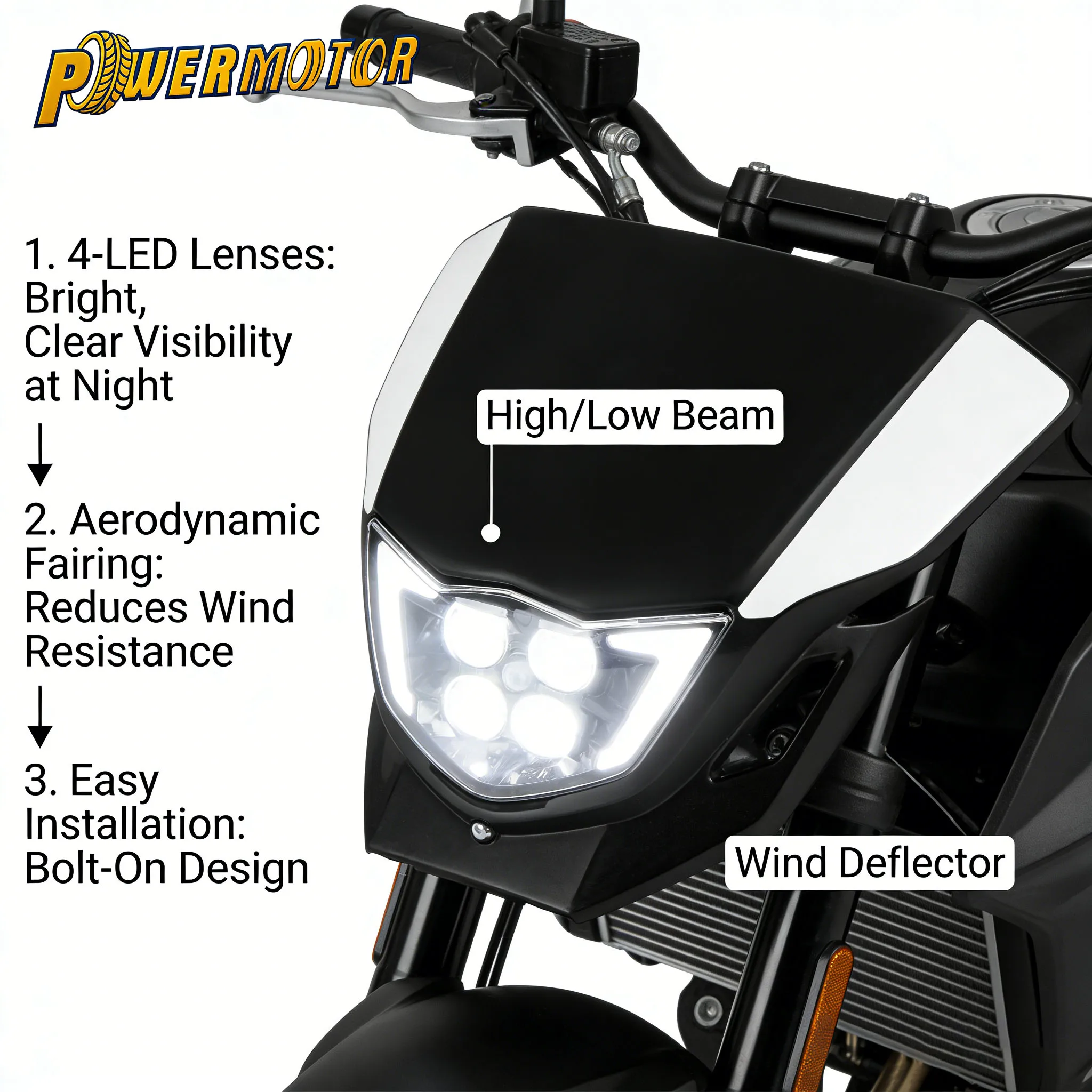 

Motorcycle Headlight For Yamaha WR250F WR450F YZ250F YZ450F 2015-2019 CQR250 Dirt Bike Motocross Head Light Hi/Lo Beam Headlamp