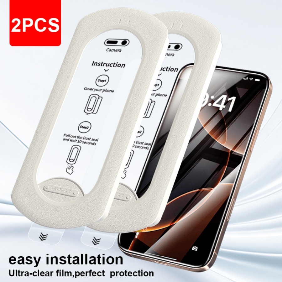  2PCS HD Tempered Glass Dust Free Install Box Protector For IPhone 16 15 14 13 12 11 Plus ProMax X XS XsMax XR Anti Peeping Film 