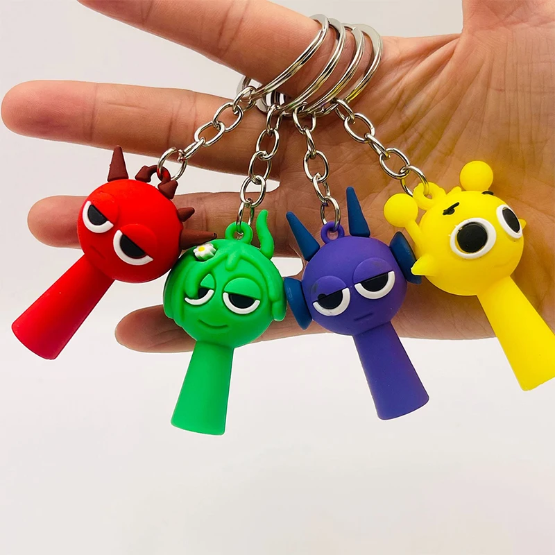 

Cartoon Sprunki Keychain Cute Sprunki Oren Raddy Gray Brud Vineria For Girl Boy Bag Pendant Keyring Jewelry Fans Gifts