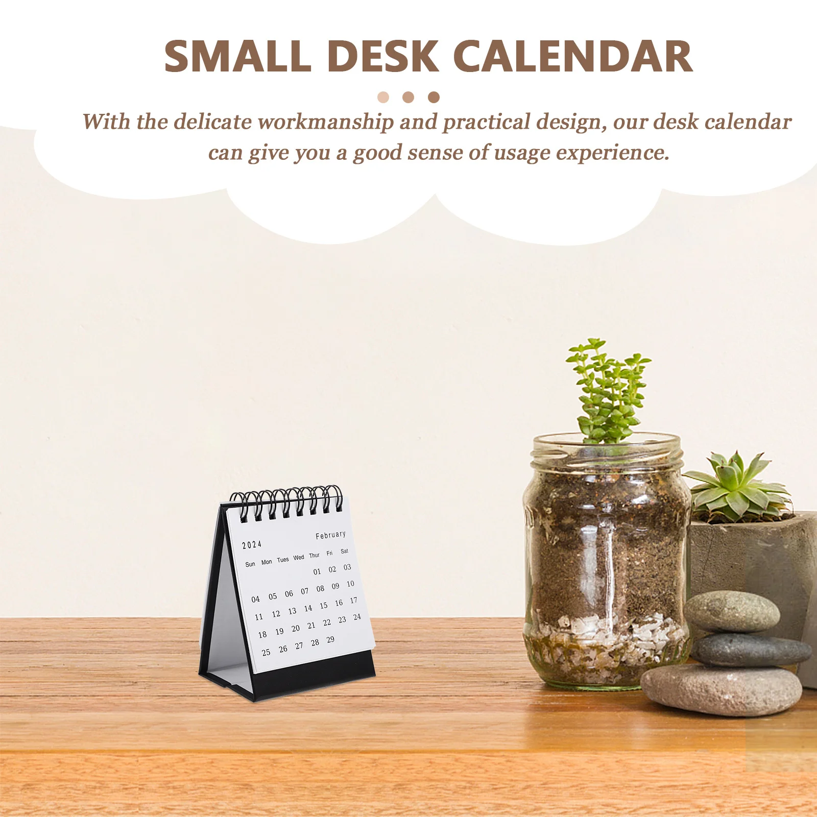 

Sturdy Desktop Mini Calendar 2023-2024 Standing Flip Office Decorative Monthly Desk Calendar Thick Material For Home Use