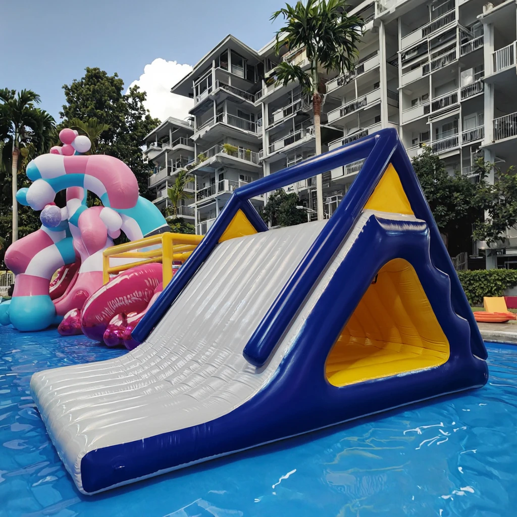 

Lake Pool Sea Aqua Park Water Toys Floating Island Inflatable Slide Climb for Kids and Adult