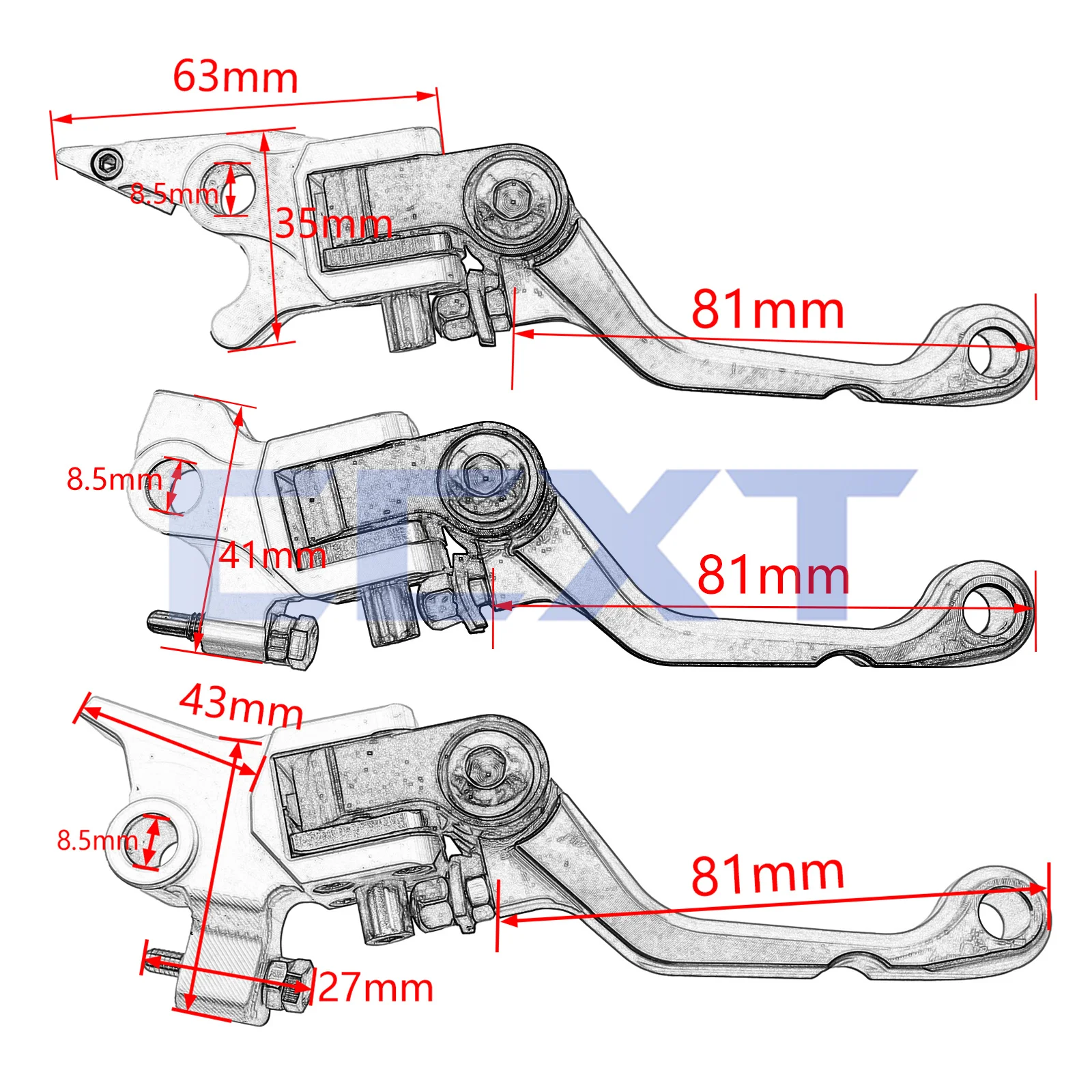 Palanca de embrague de freno de motocicleta CNC, manillar Universal de 22mm para Kayo T4 T6 K6 K6R para KTM SX XC XCF EXC EXCF SXF para Husqvarna