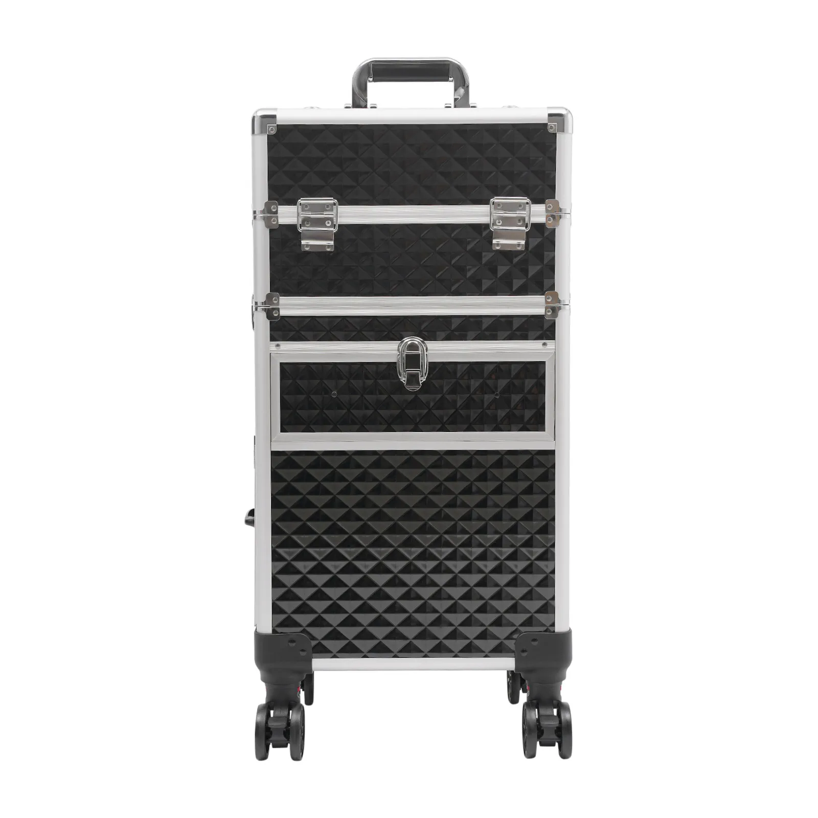 Professional Rolling Makeup Train Case, Multi-functional Cosmetic Trolley, Large Storage Traveling Cart Trunk
