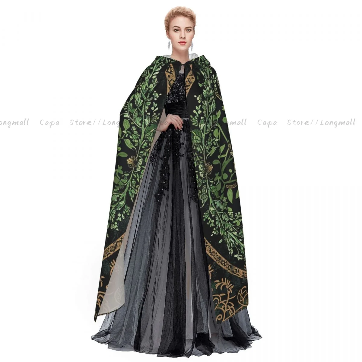 Cosplay Medieval Costumes Tree And Life In Norse Hooded Cloak Capes Long Robes Jackets Coat Carnival
