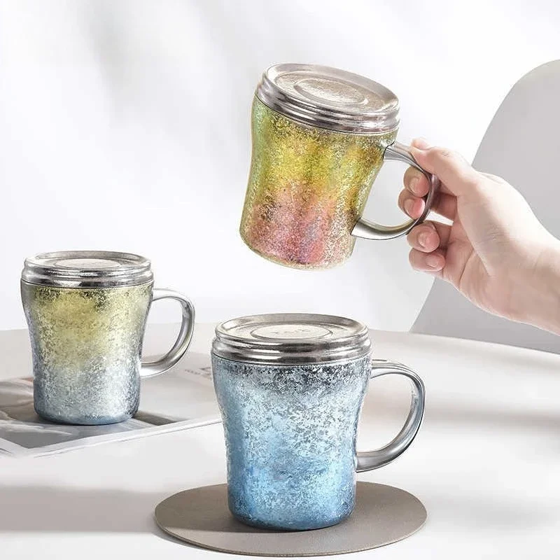 Pure titanium radiant double-layer high-value coffee cup outdoor