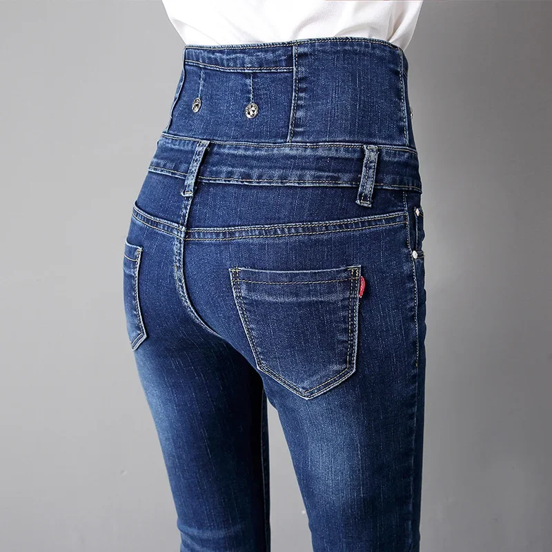 2024 Fashion Women High Waist Pencil Pants Casual Slim Ladies Jeans High Waist Cargo Jeans Women Pants