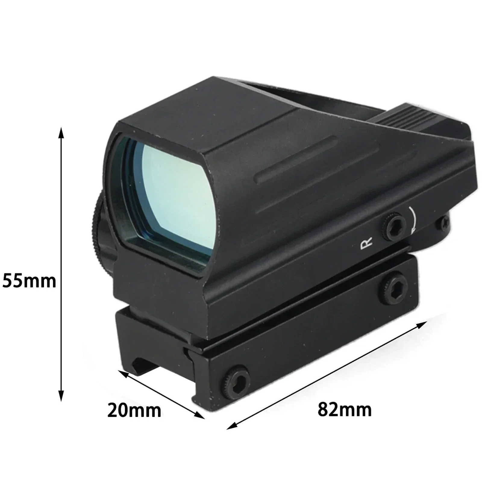 Imagem -02 - Tactical Reflex Sight Optics Hunting Rifle Scope Rail Mount Acessório ak Ponto Vermelho e Verde Hd103 11 mm 20 mm