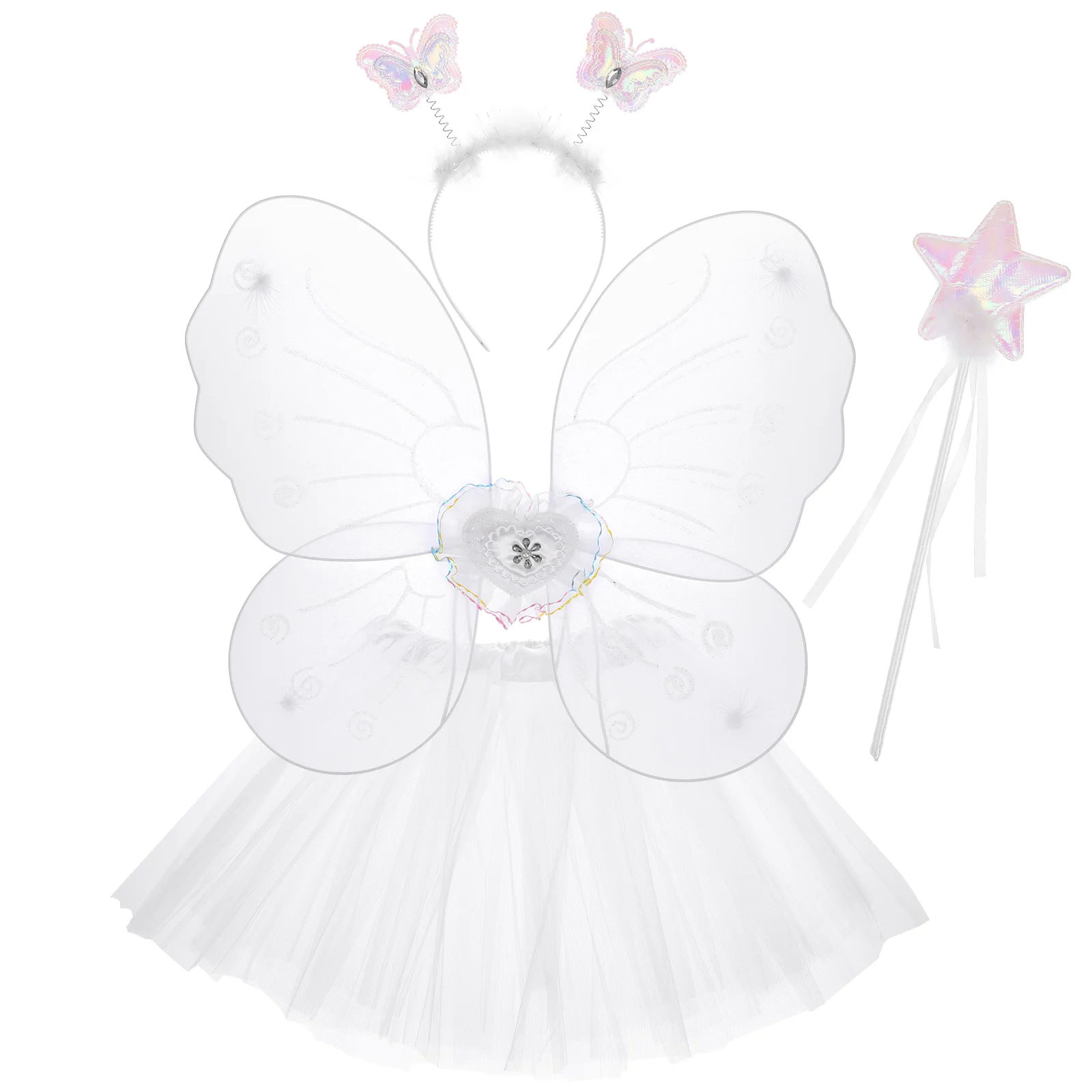 Halloween Costumes for Girls Butterfly Wings Four Piece Set Performance Dress Children's Kit Fairy