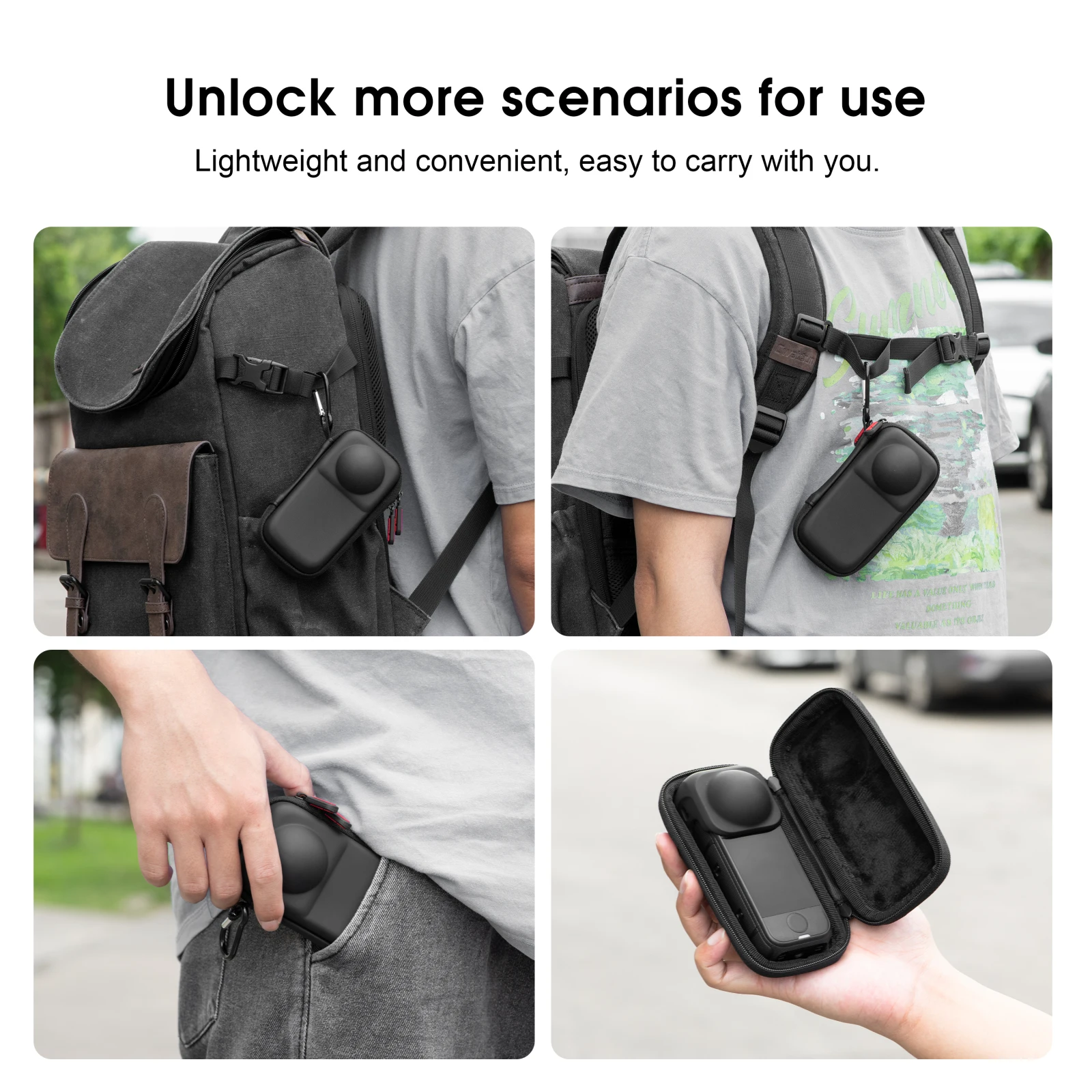 Mini Carrying Case for Insta360 X4 Air Body Bag,Travel Storage Bag Portable Organizer Camera Protective Cover Box with Carabiner