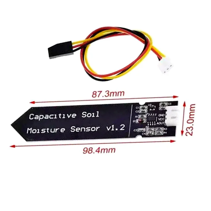 10PCS Capacitive Soil Moisture Sensor Module Not Easy to Corrode Wide Voltage Wire 3.3~5.5V Corrosion Resistant For Arduino