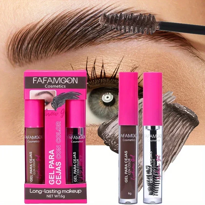 Waterproof Tinted Brow Gel Kit, Rich Auburn & Clear Setting Brow Glue, Fast Sculpt Long-Lasting Eye Makeup