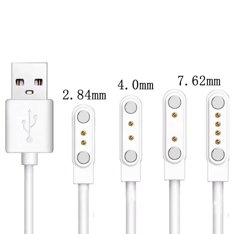 2pins 4pins Smartwatch Dock Charger Adapter USB Charging Cable Cord High-Quality Magnetic Charging Cable For Q12 Kids Smartwatch