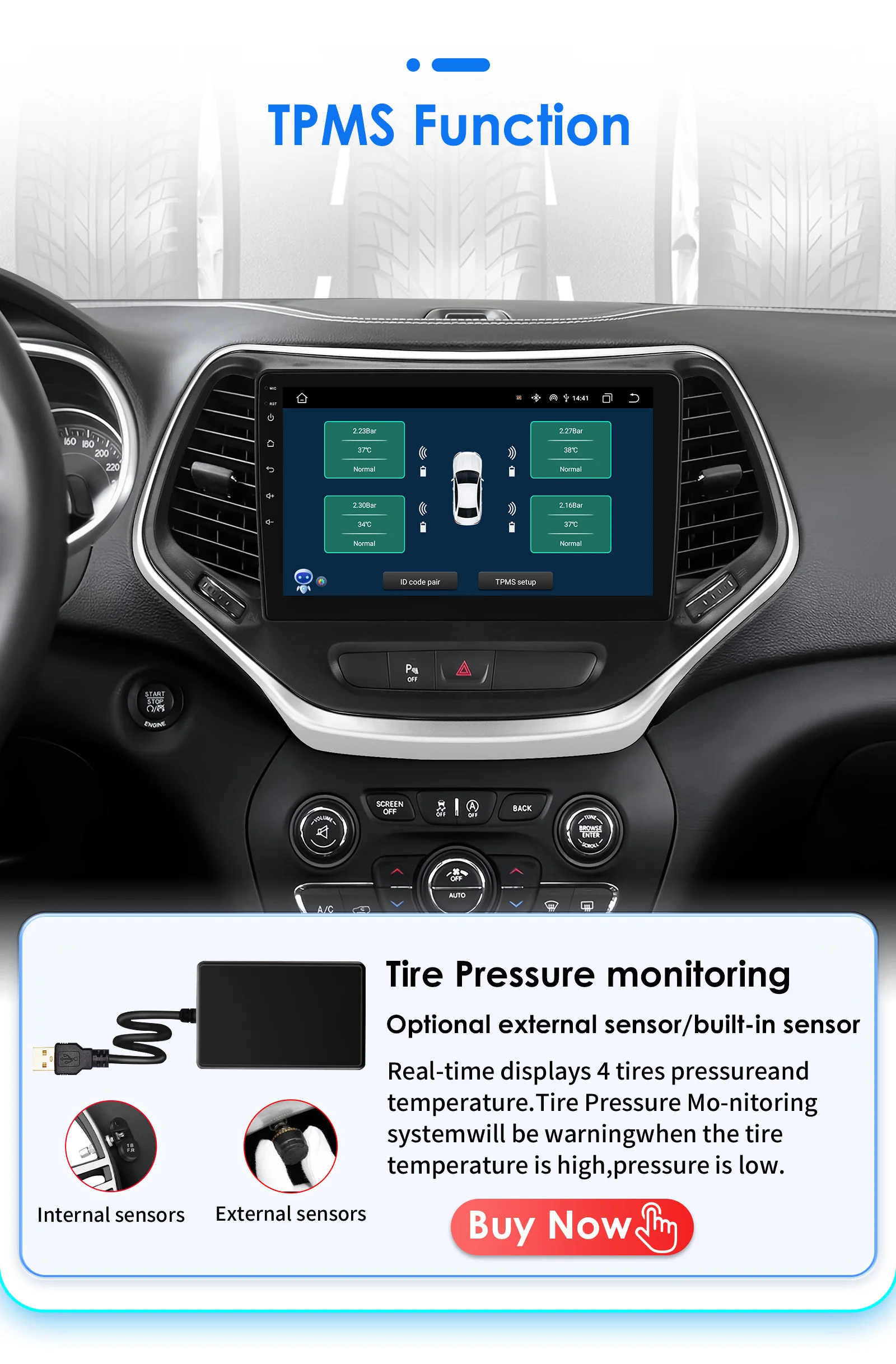 Android car radio for Jeep Cherokee KL photo