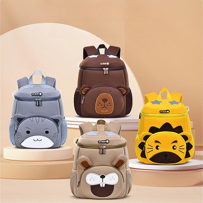 New Kindergarten Cartoon Schoolbag Lightweight Mini Diving Material Small Bag Children's Storage Double Shoulder A Variety