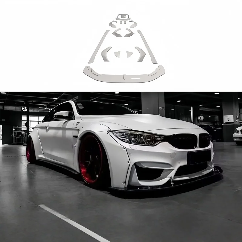 Suitable for the Modification of M4 F82 with LB Wide-body Bumper, Fiberglass Primer and Body Kit
