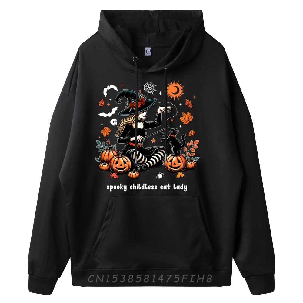 Spooky Childless Cat Lady Kamala Harris Halloween Costume Graphic Pullover Hoodies Men Summer New Sweatshirts And Sweatshirts