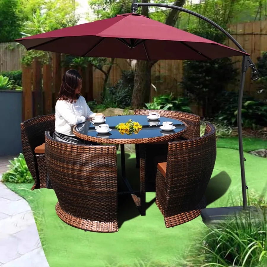 

Nordic Pool Furniture Outdoor Luxury Backyard Modern Patio Outdoor Furniture Rattan Effect Lounge Coffee Moveis Jardim Dining