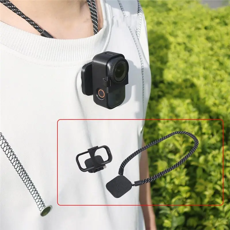 A92Z For DJI OSMO NANO Camera Magnetic Neck Strap Hold Holder Bracket Adapter Protective Frame Quick-Release Chest Mount