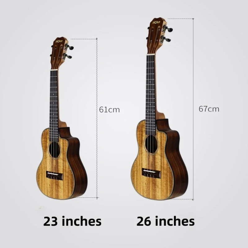 Ukulele Acacia 23 26 Inch with Case for Gift Concert Tenor Matte Cutaway Electric Mini Acoustic Guitar 4 Strings Ukelele