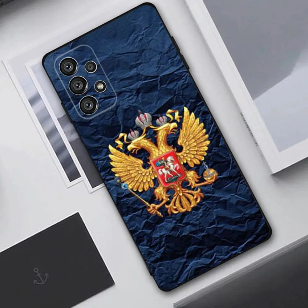 Russia Flag national emblem  Phone Case For Samsung Galaxy A20,A21s,A22,A31,A32,A52,A53,A72,73,A80,A91 Soft Black Cover