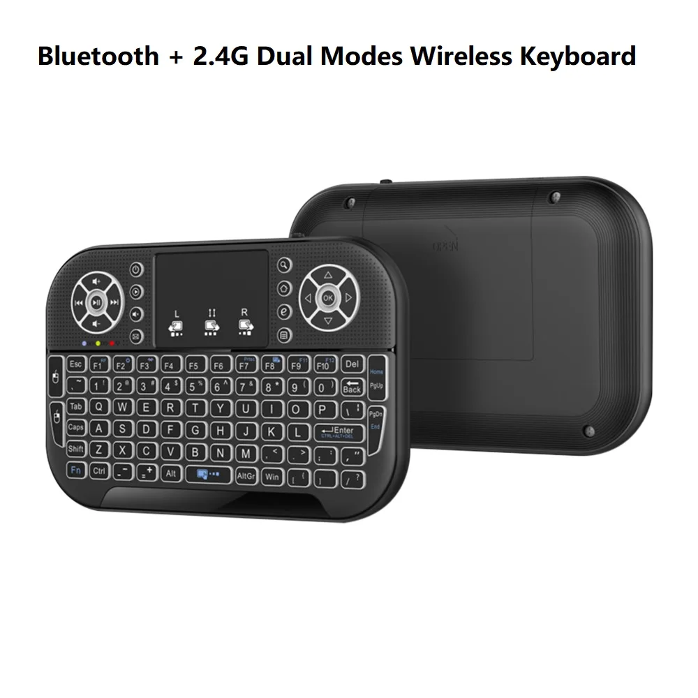 

A8 Mini Bluetooth Keyboard 2.4G Dual Mode Handheld Fingerboard Backlit Mouse Touchpad Remote Control for Windows Android TV