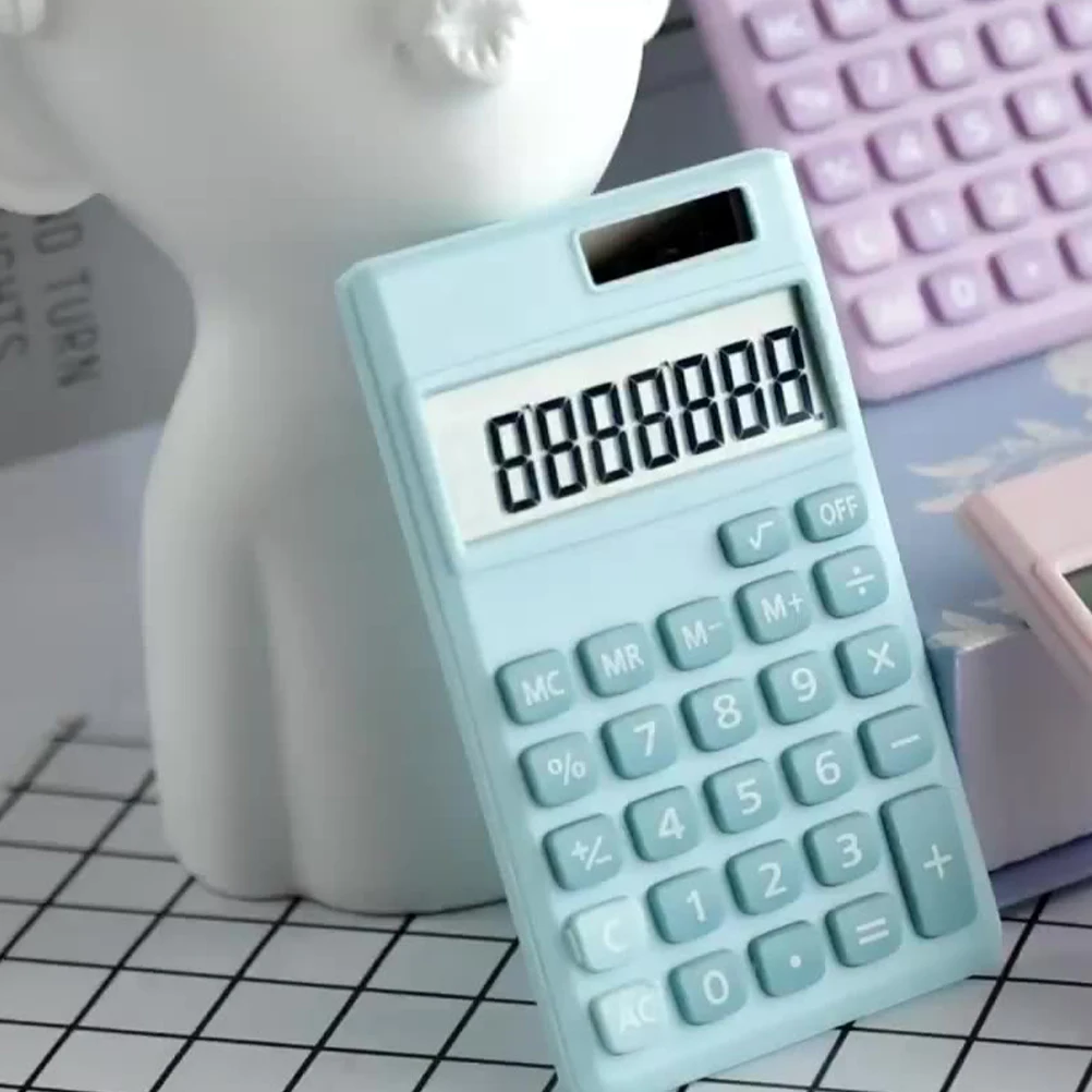 

Mini Student Calculator Accounting Solar Portable Office Tabletop Calculators for Students Lovely Design Practical for Tabletop