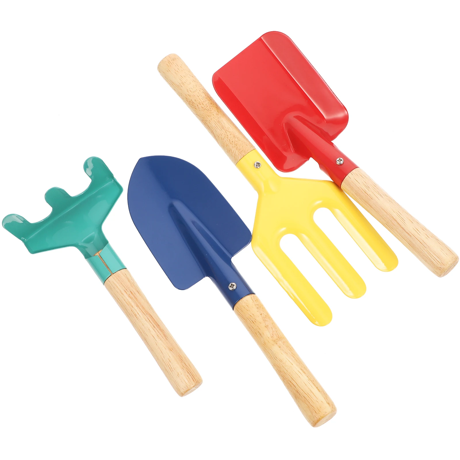 เด็กทําสวนชุดเครื่องมือไม้เหล็กของเล่นเด็กอเนกประสงค์ Rake Trowel Shovel ทรายเล่น Beach Park YARD โรงเรียน