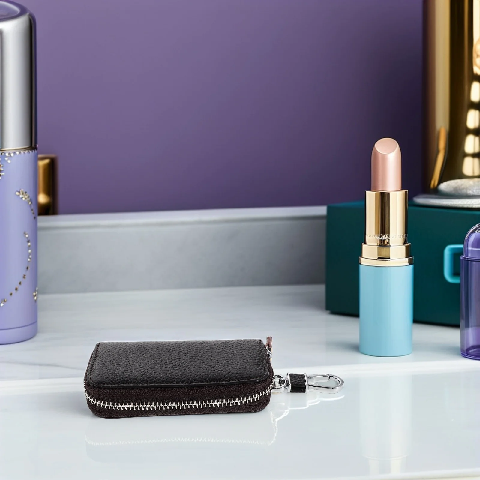 4.9 "X2.5" سيارة كم صغير البريدي المحفظة للسيدات حامل الحقيبة عملة صغيرة المنظم بولي Key مفتاح فوب حافظة تغيير محفظة المرأة مخلب #3