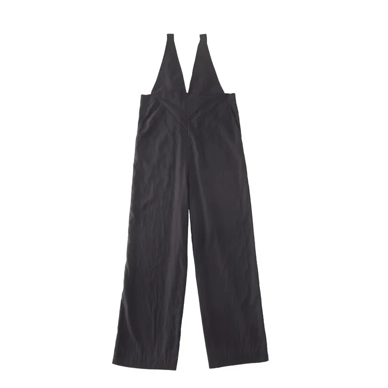 

Faionable High Waist Long Straight Leg Jumpsuit 25D Wide Leg Pants Commute Sle Autumn Collection High Waist Long Jumpsuit