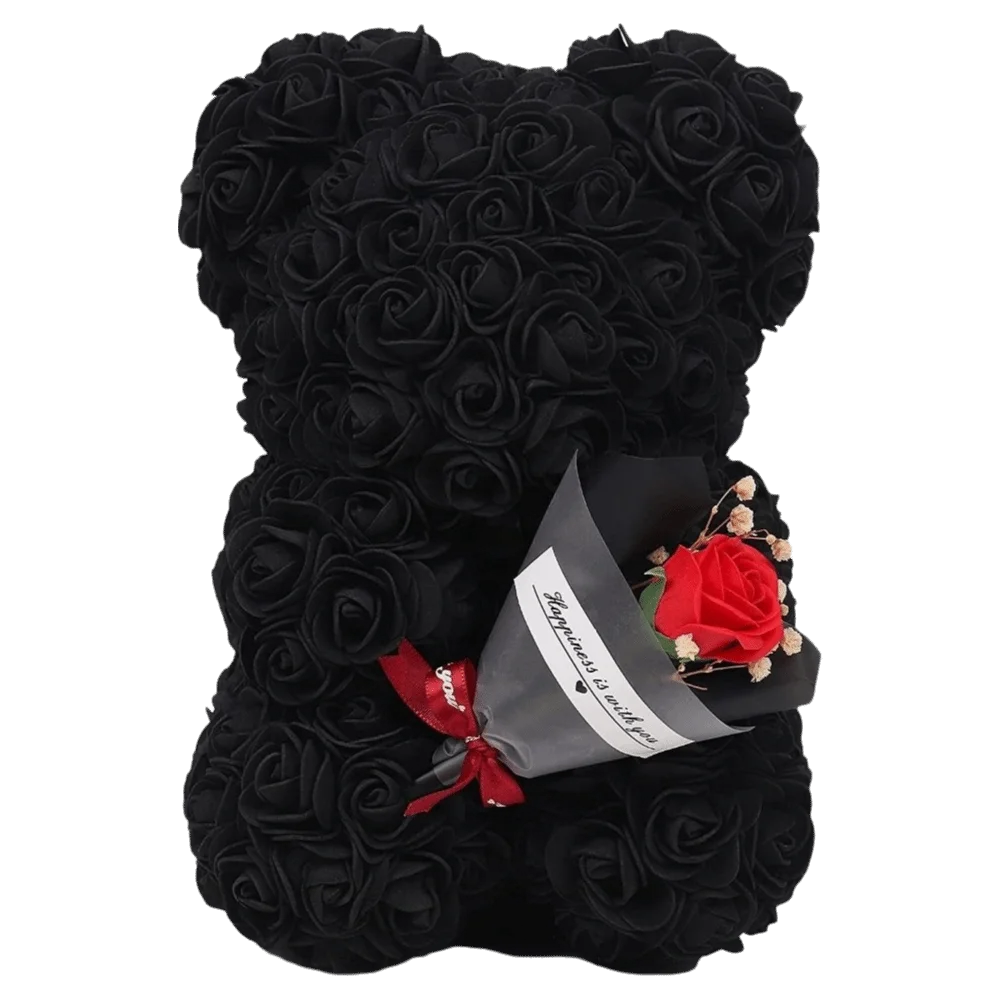 

Медведь из вечных роз 24 см: Долговечные искусственные цветы из пены, креативный дизайн, подарок, искусственный медведь из роз