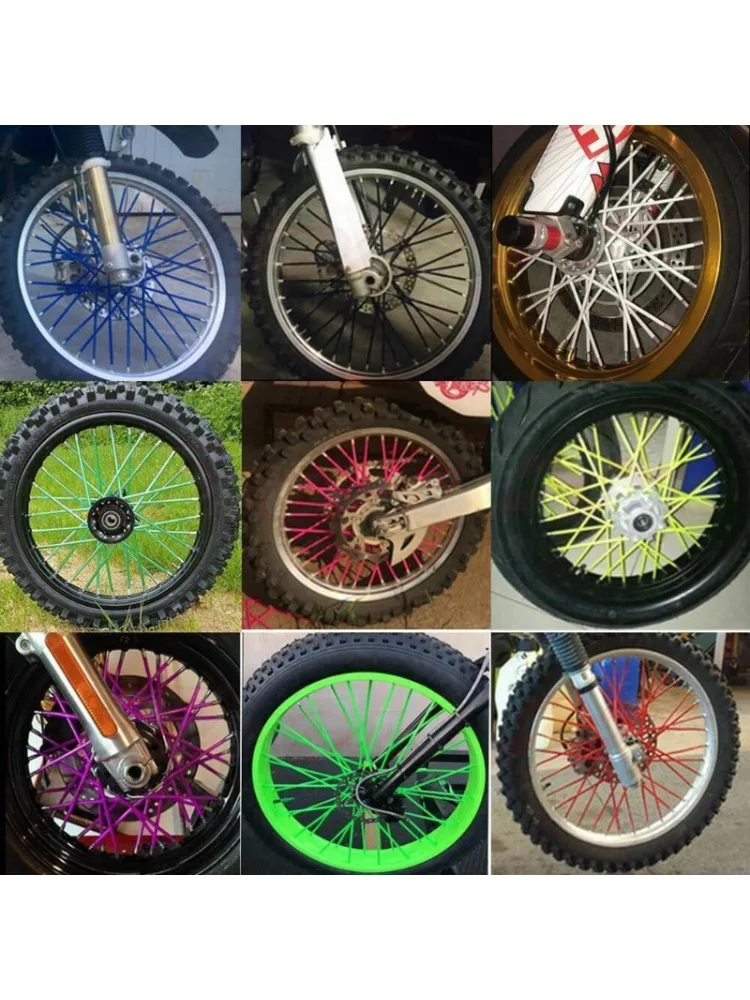 AliExpress NONE 72Pcs Motorcycle Wheel Spoked Protector Wraps Rims Skin Trim Covers Pipe For Motocross Bicycle Bike Cool Accessories 11 Colors