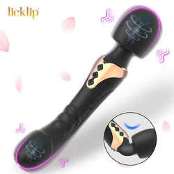 LICKLIP-vibrador potente de doble cabeza para mujer, varita mágica AV, masajeador, consolador, punto G, orgasmo, estimulador de clítoris, masturbador