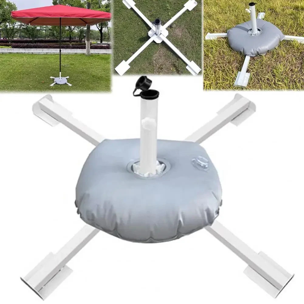 Adjustable Metal Parasol Stand with Water Bag Foldable for Easy Transport Stable Base for Various Outdoor Applications