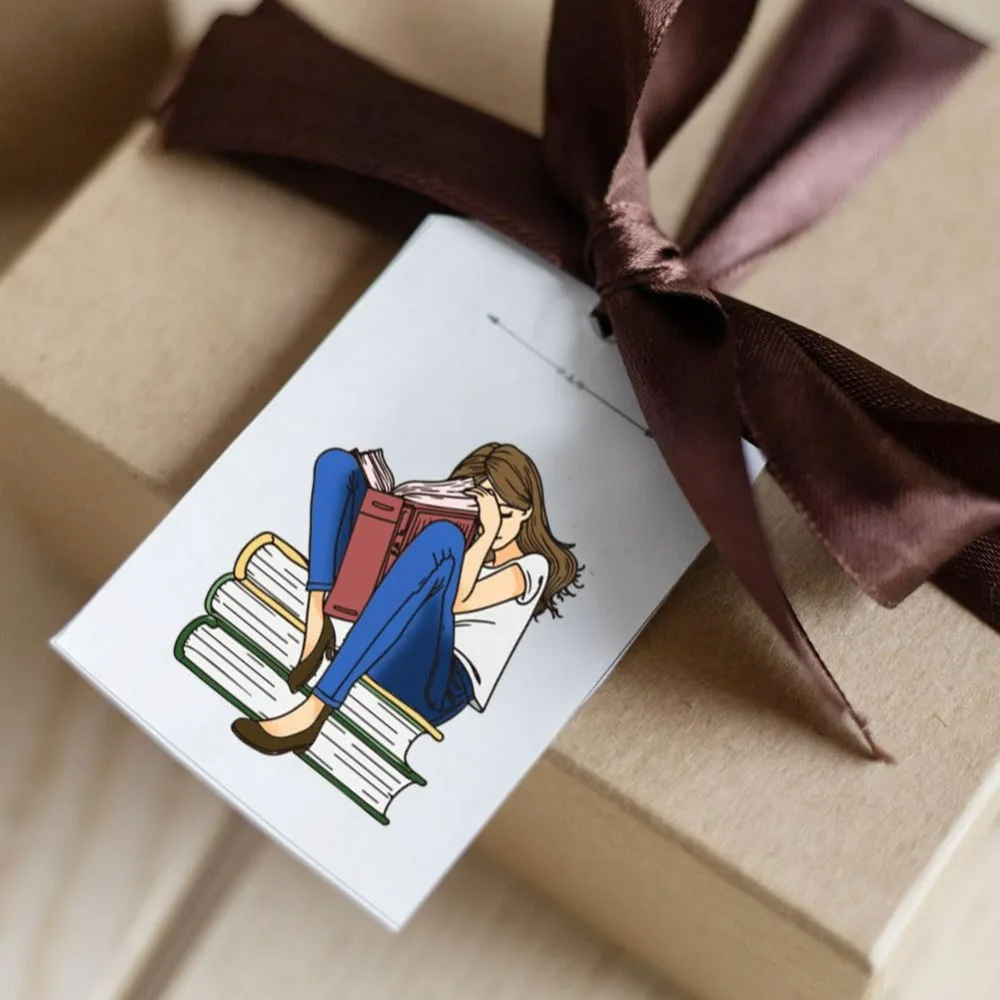 Lady and Books クリアスタンプ 本の読書 シリコーンクリアスタンプ 本のテーマ 透明スタンプ DIY スクラップブッキングやカード用