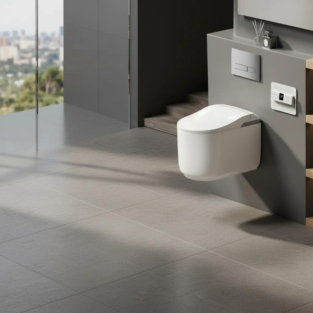 Modern Apartment Smart Wall Mounted Integrated Toilet Double Flush Siphon Flush Concealed Water Tank with P-Elbow