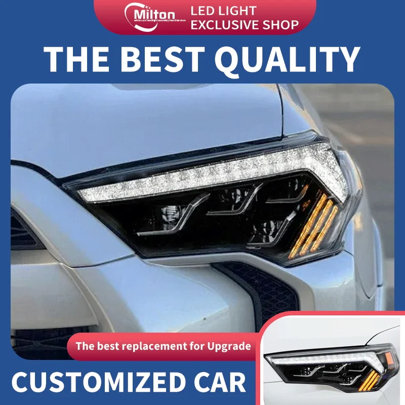 

Поп-поп автомобильные фары, детали для Toyota 4 Runner 2014-2020, светодиодная передняя фара DRL, дневный свет, проектор, подтяжка автомобиля, свет A