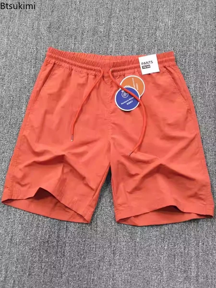 Summer Men Casual Short Lightweight Breathable Waterproof Pants Outdoor Sports Elastic Waist Shorts Fashionable Casual Trousers