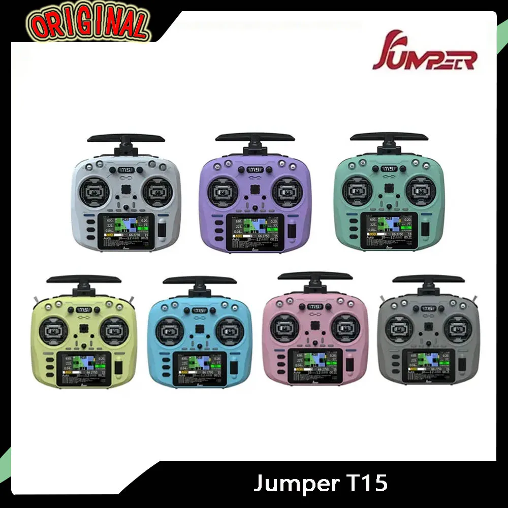 

Jumper T15 Radio Controller - 2.4Ghz/915Mhz ELRS 1000mW, 3.5" Touch-Screen, Hall Sensor for Long-Range RC Drones & Models