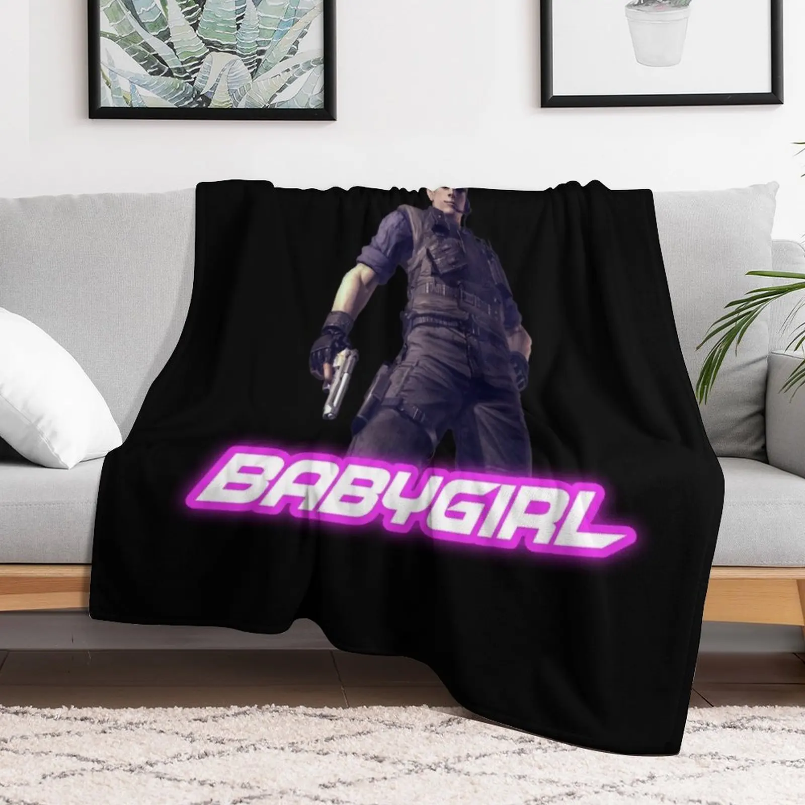 Babygirl Albert Wesker from Resident Evil Throw Blanket Hairy Flannel Furry Blankets