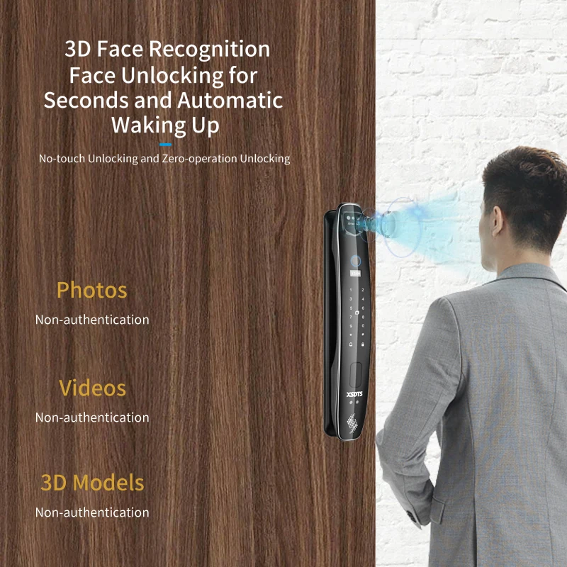 Wifi facial Electronic lock biometrics Fingerprint Smart Door Lock Password 3D face recognition Camera Electronic Lock Do Brasil