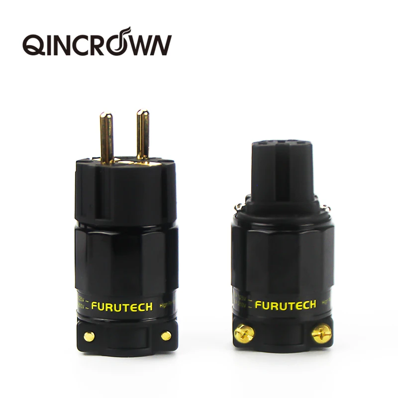 FURUTECH FI-11M-N1 / FI-11-N1(G) Audio Power Plug 24K Gold plated IEC Connector plug 1set/2pcs 15A/125V Hifi MATIHUR